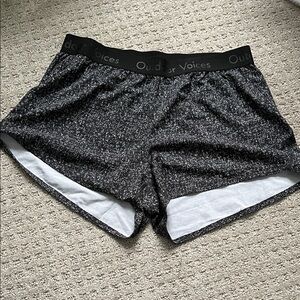 Outdoor Voices Women's Black and White Athletic Shorts